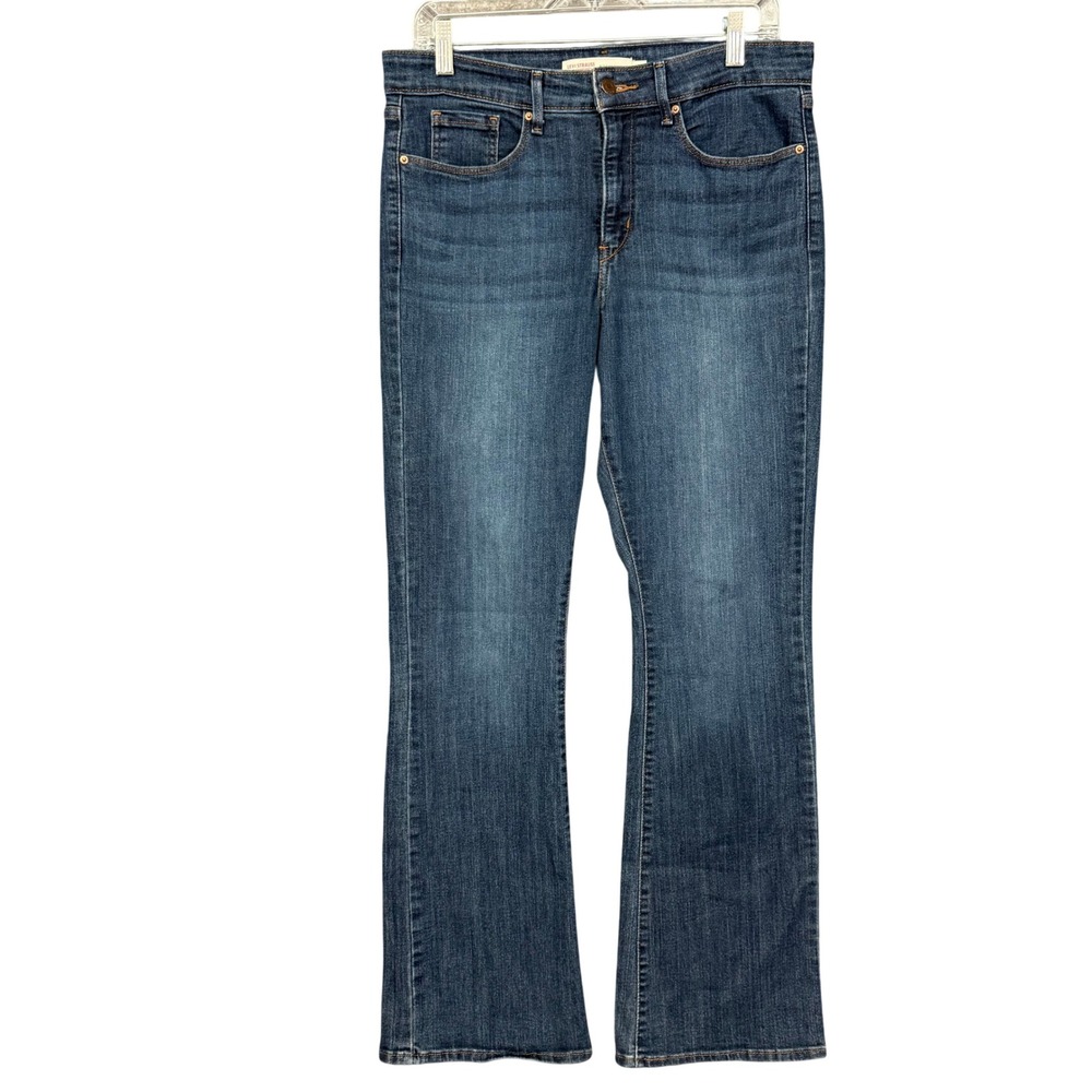 Levis Bootcut Jeans Womens 10 Blue Mid Rise Medium Wash Cotton Stretch Denim